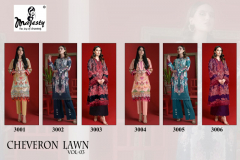 Majesty Cheveron Lawn Vol 03 Pure Cotton Pakistani Suits Collection Design 3001 to 3006 Series (8)
