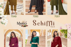 Manas Fab Schiffli Vol 9 Rayon Kurti With Bottom & Dupatta Colection Design 7049 to 7054 Series (11)