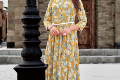 Mittoo Belt Vol 11 Rayon Self Print Kurti With Belt Collection Design 1124 to 1129 Series (10)