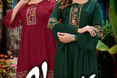 Ossm Cherry Vol 03 Rayon Embroidered Tunic Collection Design 301 to 306 Series (1)