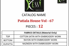 Patiala House Vol-67 Kessi Fabrics Pure Cotton Satin Suits 13