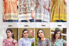 Poonam Designer Digital Chikan Pure Cotton Tunic Collection Design 1001 to 1008 Series (5)