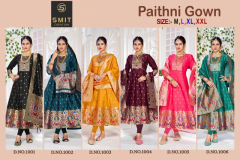 Poonam Designer Paithni Silk Gown With Dupatta Collection Design 1001 to 1006 Series (15)
