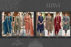 Priyam Eliana Vol 1 Silk Salwar Suit Design 3001 to 3007 Series (4)