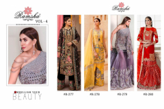 Ramsha Design R 277 Ramsha Vol 04 Georgette Pakisthani Suits Design 277 to 280