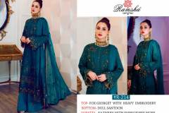Ramsha Pakisthani Suits Fox Georgette Design 214 to 217