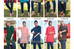 RangJyot Forever Vol 04 Reyon Gold Print Kurti Design 101 to 110 Series (17)