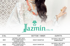 Rinaz Fashion Jazmin Vol 15 Premium Collection Pakisthani Suits Design 4601 to 4606
