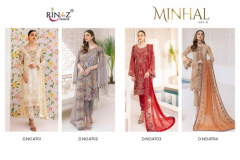 Rinaz Fashion Minhal Vol 03 Premium Collection Pakisthani Suits Design 4701 to 4704