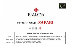 Safari Ramaiya Kessi Fabric 10171 to 10178 Series 10