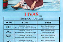 Saira Fashion Livas Vol 02 Kurtis With Pant Design 2001 to 2006