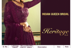 Senhora Dresses Indian Queen Birdal Lehenga Heritage Vol 3 Design 2005-2008 Series (15)