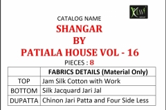 Shangar by Patiala House Vol 16 Kessi Fabric 5461 to 5468 Series 7