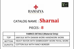 Sharnai Ramaiya Kessi Fabric 10111 to 10118 Series 8