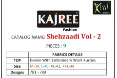 Shehzaadi Vol 2 By Kajree Fashion Denim Kurits 10