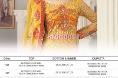 Shenyl Fab Gul Bano Vol 02 Butterfly Net Heavy Embroidery Pakisthani Suits Design 01 to 03