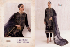 Shree Fabs Jazmin Velvet Winter Collection Salwar Suits Design 2452 To 2455 Series (2)