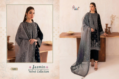 Shree Fabs Jazmin Velvet Winter Collection Salwar Suits Design 2452 To 2455 Series (4)