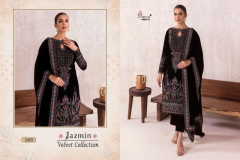 Shree Fabs Jazmin Velvet Winter Collection Salwar Suits Design 2452 To 2455 Series (8)