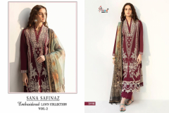 Shree Fabs Sana Safinaz Embroidered Lawn Collection Vol 2 Cotton Salwar Suits Design 3110 to 3117 Series (2)
