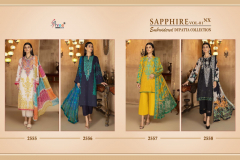 Shree Fabs Sapphire Embroidered Dupatta Collection Vol 01 Nx Pakistani Cotton Suits Design 2555 to 2558 Series (2)