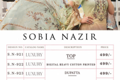 Sobia Nazir 921 to 926 Series Luxury Lawn Cotton Printed Suit 2