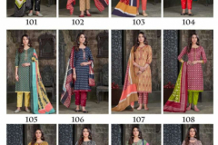 Tara Textile Ikkat Tie Special Vol 01 Pure Lawn Cotton With Printed Salwar Suit Collection Design 101 to 112 Series (13)