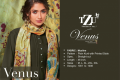 TZU Life Style Venus Muslin Kurtis With Stole Desugn 1001 to 1008