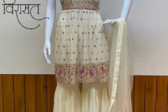 Vintage Cottection Virasat Resham Georgette With Embroidery Work Sharara Suit Design 1001 to 1002 Series (6)