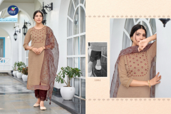 Vitara Fashion Mari Gold Improted Silk Kurti With Bottom & Dupatta Collection Design 1001 to 1004 Series (4)