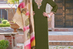 Wooglee Lamha Rayon Weaving Kurti With Bottom & Dupatta Collection 1001 To 1004 Series (3)