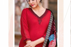 Wooglee Lamha Rayon Weaving Kurti With Bottom & Dupatta Collection 1001 To 1004 Series (5)