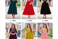 Wooglee Saanvi Rayon Wrincle With Embroidery Work Kurti Design 4001 to 4006 Series (11)