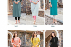 Wooglee Salonee Vol 02 Rayon Handwork Kurti Collection Design 3007 to 3012 Series (6)