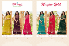Your Choice Nyraa Gold Georgette With Embroidery Work Collection Design 1001 to 1006 Series (7)