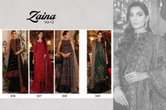 Zaina Vol 12 Georgette Pakistani Salwar Suit Design 306 to 309 Series (5)