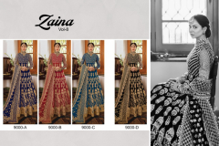 Zaina Vol 8 Designer Net Pakistani Salwar Suit Design 9000A to 9000D Series (2)