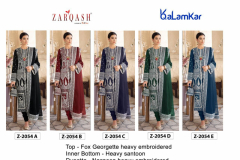 Zarqash Qalamkar Z-2054 Pakistani Salwar Suit Design 2054-A to 2054-E Series (7)