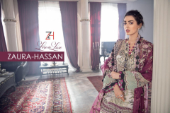 Zaura Hassan Leredu Luxe Pakisthani Suits Heavy Butterfly Net Design 702 to 705 5