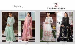 Zaura Hassan Mushq Pakisthani Suits Design 801 to 804 7